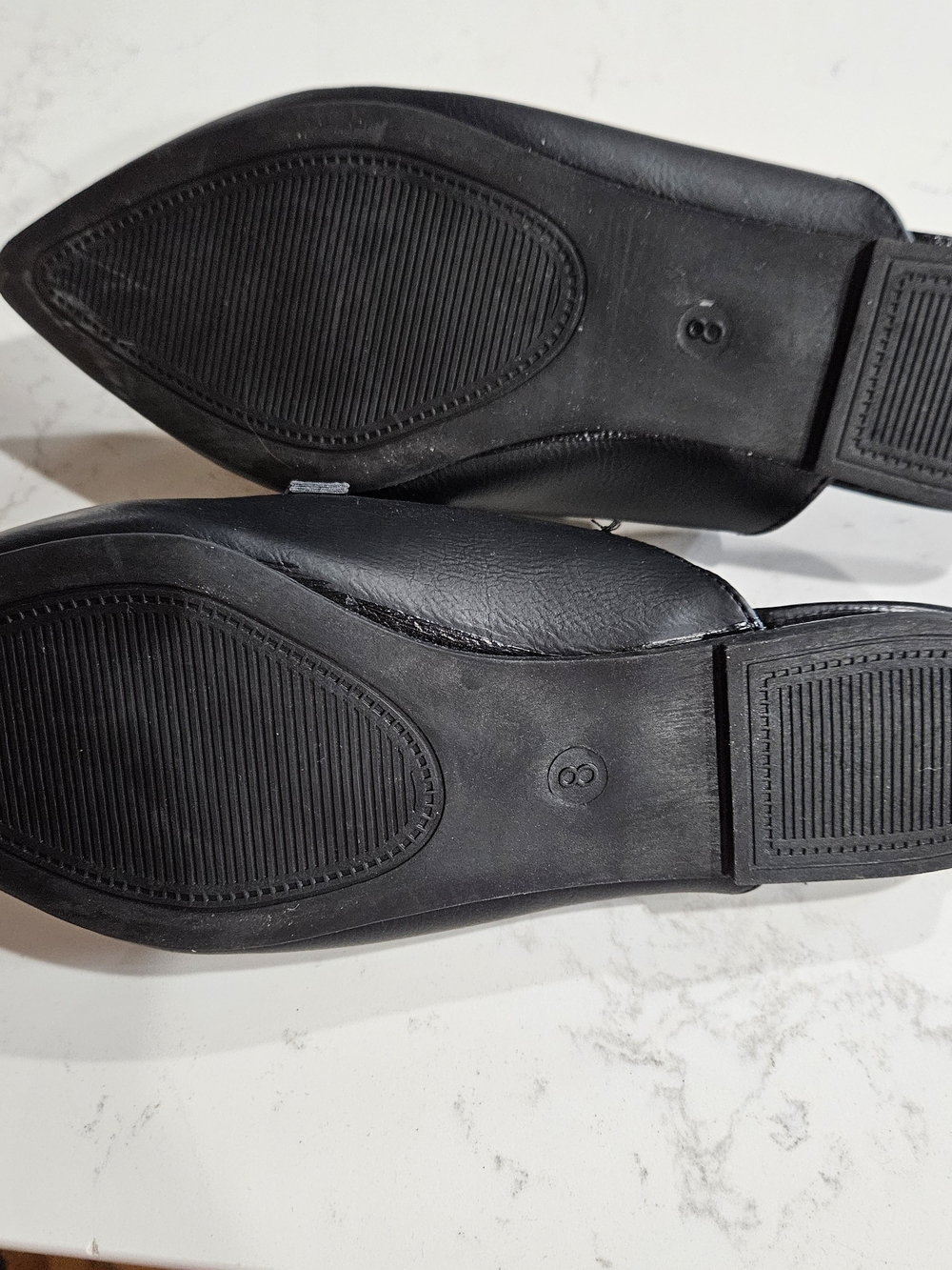 Serra Black Pointed-Toe Chain-Detail Slip-On Mules Size 8 - Picture 4 of 4